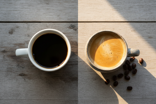 Specialty Coffee vs. Commercial Coffee – zwei Tassen im Vergleich · Handwerksqualität Andres Kaffeemanufaktur Vorarlberg