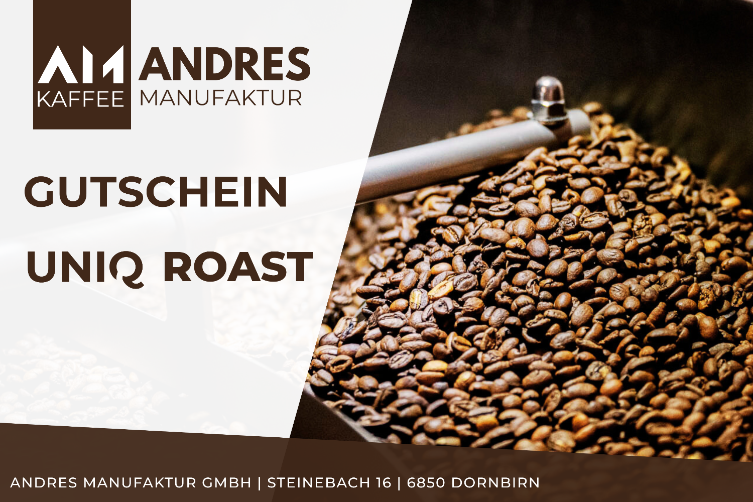 UNIQ Roast Gutschein – Eigene Kaffeeröstung erleben Andres Kaffeemanufaktur Dornbirn