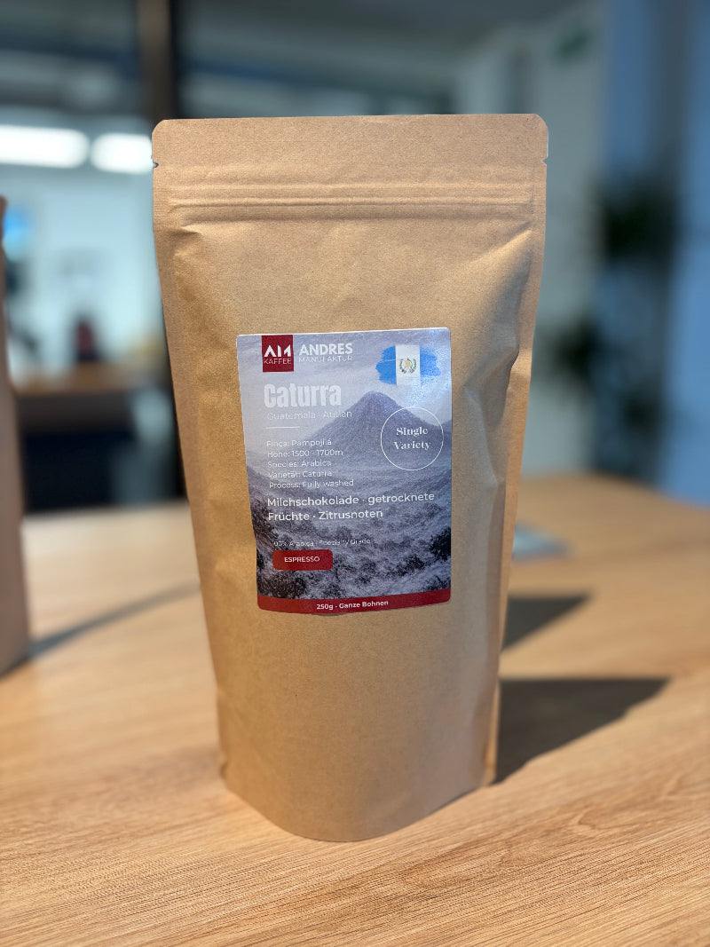 Caturra Guatemala Single Variety Espresso – Milchschokolade, Zitrus · Andres Kaffeemanufaktur Vorarlberg