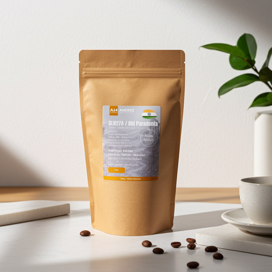 SLN274 Old Paradenia Single Variety Canephora – kräftiger Körper, dunkler Kakao · Andres Kaffeemanufaktur Dornbirn